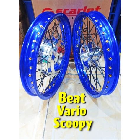 Jual Velg Jari Jari Ring X Scarlet Satu Set Untuk Motor Beat