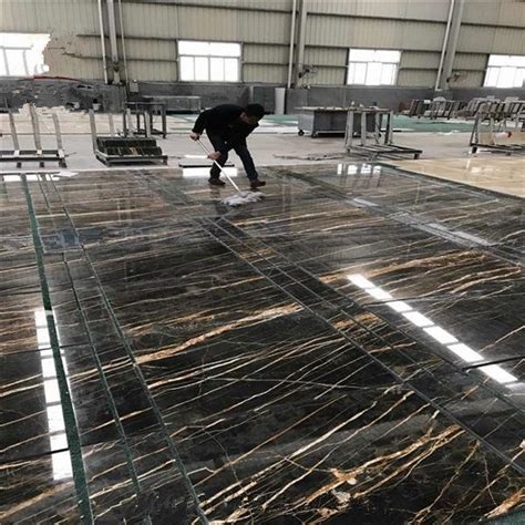 Natural Stone Polished Honed Antique Sandblasted Black Gold Marble