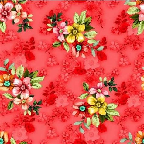 44 45 Floral Satin Red Digital Print Fabric Gsm 50 100 At Rs 82