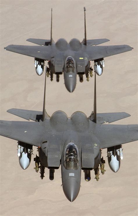 Over Iraqi Skies Two US Air Force USAF F 15E Strike Eagle Fighters