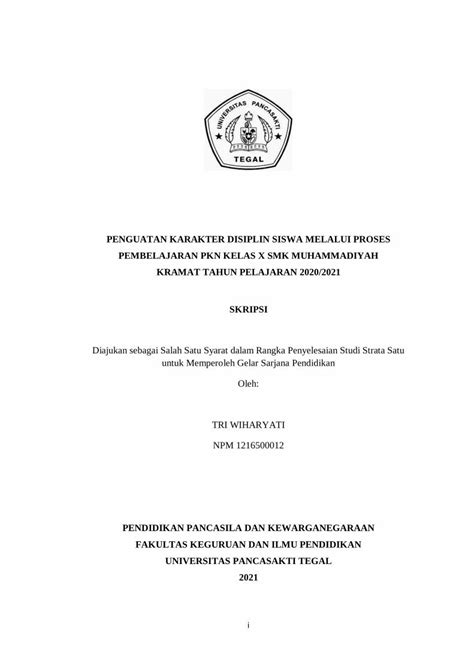 Pdf Penguatan Karakter Disiplin Siswa Melalui Proses Dokumen Tips