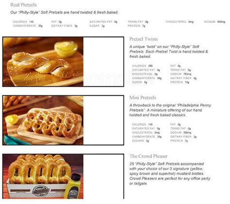 Philly Pretzel Factory Menu, Menu for Philly Pretzel Factory, Mooresville, Charlotte ...