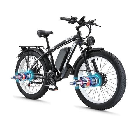 K800 Fat Tire Electric Bike 48v 23ah Battery Dual Motor 2000w 35mph Shimano 21 Speed