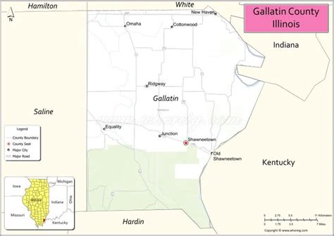 Map of Gallatin County, Illinois - Cities, Highways & Facts