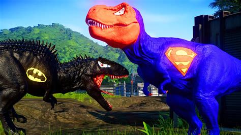 Superman T Rex Vs Batman Giganotosaurus Jurassic World Dominion