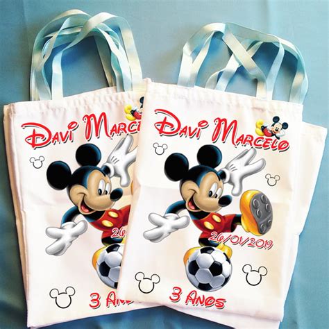 Bolsinha Ecobag Sacolinha Personalizada Mickey Mouse Elo