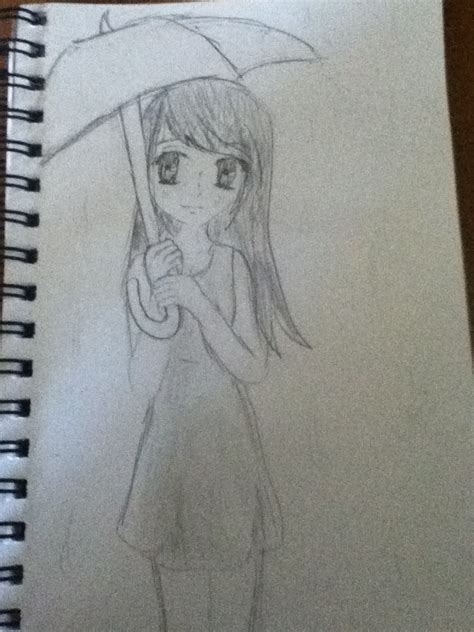 Anime girl holding umbrella by Lemonthrower on DeviantArt