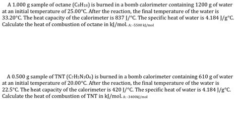 Solved A 1 000 G Sample Of Octane C8H18 Is Burned In A Chegg