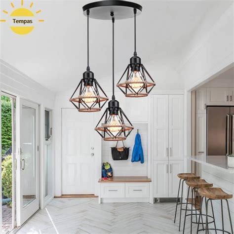 Tempas Lustre Suspension R Tro Industriel Lampes Plafonnier Cage En