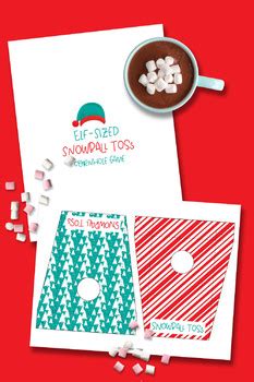 Elf Sized Snowball Toss Cornhole Game By Sarah Lyn Gay Tpt