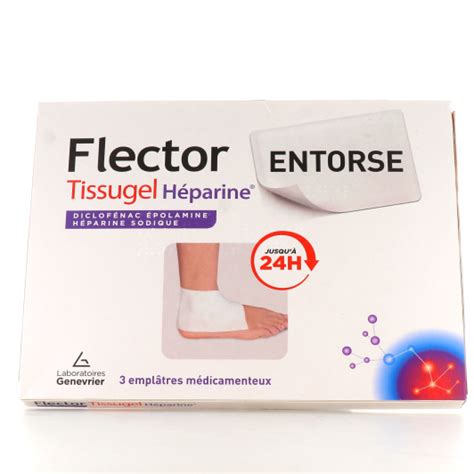 Flector Tissugel Héparine Entorse De Cheville 3 Emplâtres