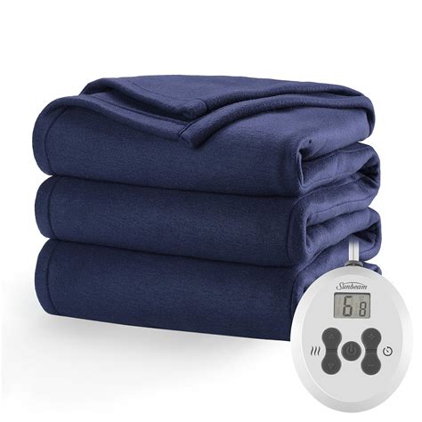 GREY Sunbeam Royal Ultra Fleece Heated Electric Blanket Full Size, 84 ...