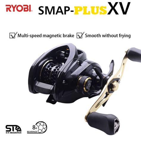 RYOBI SMAP XV PLUS Baitcasting Fishing Reels 8 1BB Gear Ratio 6 4 1 Max