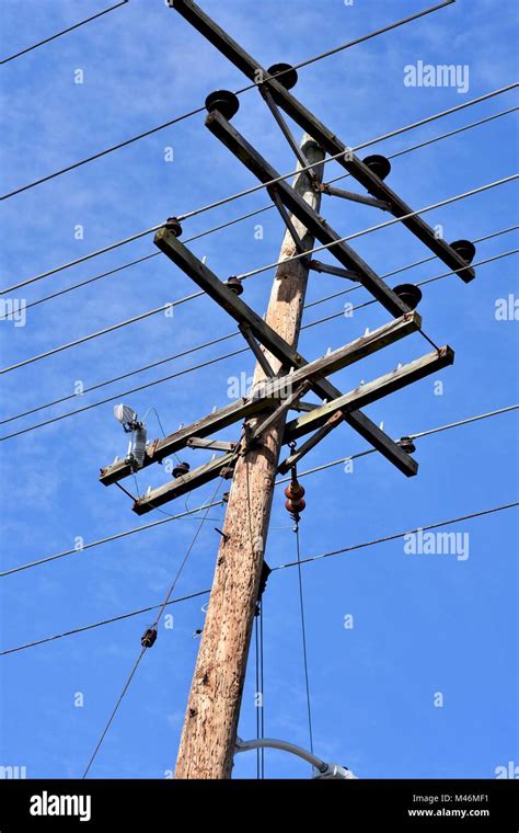 Power poles with power lines, USA Stock Photo - Alamy