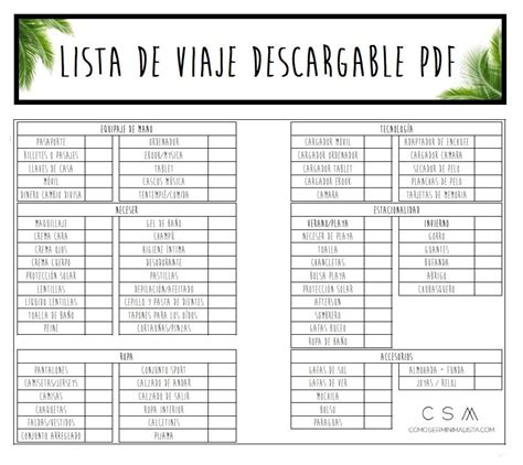 Lista De Viaje Descargable Pdf Como Ser Minimalista Lista De Viaje Consejos Para Viajes