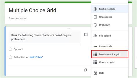 How To Use A Multiple Choice Grid In Google Forms