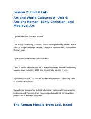 Leeson 2 Unit 6 Rtf Lesson 2 Unit 6 Lab Art And World Cultures A