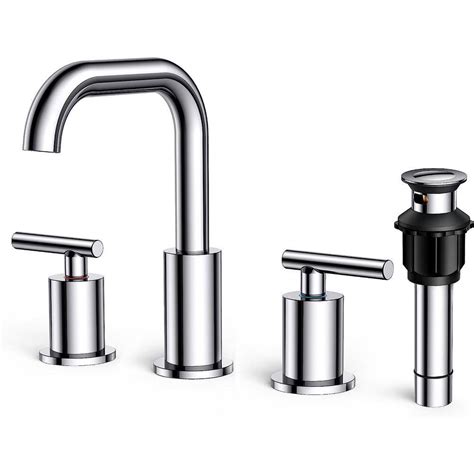 Dyiom Chrome Widespread Bathroom Faucet 2-Handle, Brass Bathroom Sink ...