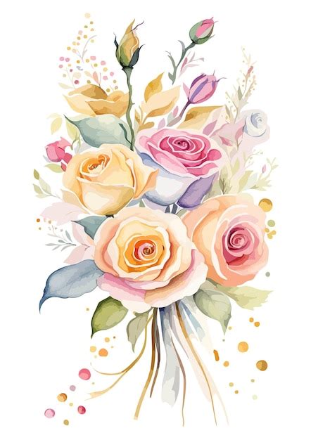 Premium Vector | Pastel roses bouquet