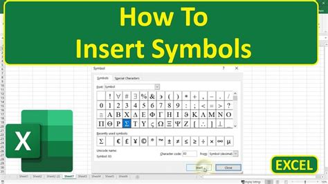 How To Insert Symbols In Excel