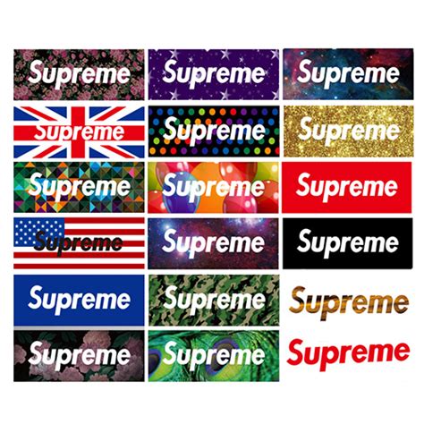 18pcs No Repeat Supreme Box Logo Stickers, Buy Luggage Bumper Stickers ...