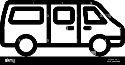 Commercial Van Icon Bold Outline Design With Editable Stroke Width