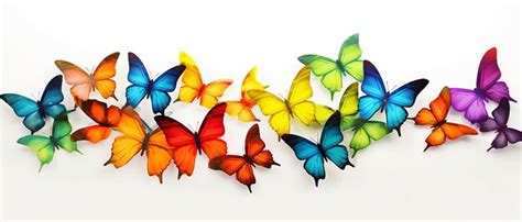 Premium Photo Fluttering Kaleidoscope Multicolored Butterflies On A