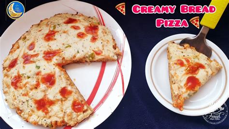 Creamy Bread Pizza Without Cheese Easy Bread Pizza