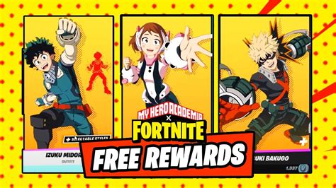 MY HERO ACADEMIA X Fortnite Item Shop All Skins Emotes Rewards