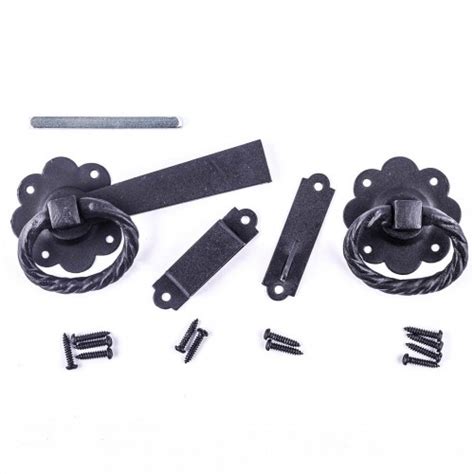 Heavy Duty Latch Wrought Iron Floral Ring Gate Latch Lock 5