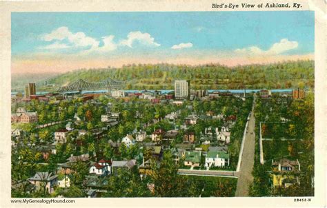 Ashland, Kentucky, Bird's-Eye View of Ashland, vintage postcard, historic photo