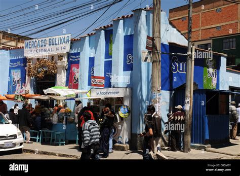 Mercado Bolivar Market In La Paz Bolivia Stock Photo Alamy