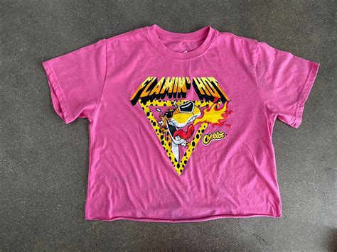 Cheetos Flamin Hot Pink Cropped T Shirt Women S XS Gem