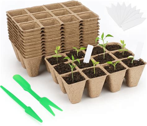 OwnGrown Pots de Culture Biodegradable carrés kit 120x Pot de semis de