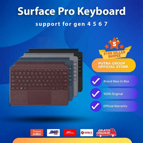 Jual Microsoft Surface Pro Keyboard Keyboard Surface Pro 4 5 6 7 Cover Black Platinum Red