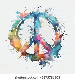 Peace Flower Symbol Watercolor Stock Vector Royalty Free