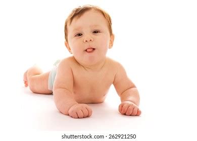 Naked Baby On White Background Smiling Stock Photo Shutterstock