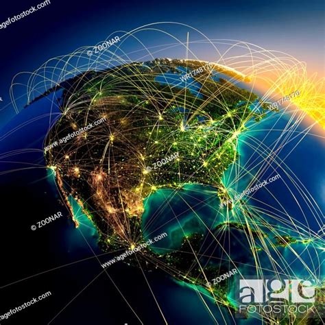 Main air routes in North America, Stock Photo, Picture And Royalty Free Image. Pic. WR1748170 ...