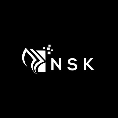 NSK credit repair accounting logo design on BLACK background. NSK ...