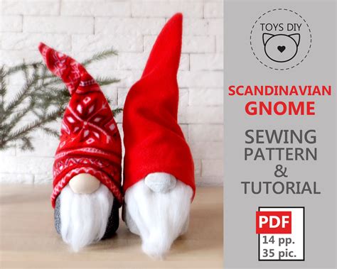 Scandinavian Gnome Sewing Pattern Christmas Gnome Patterns Etsy