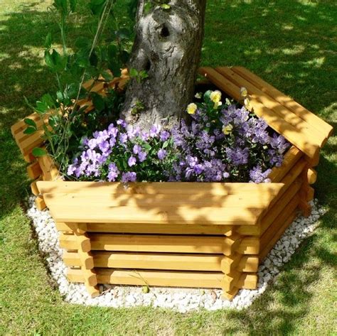 Pin By Emme On For The Home Wooden Garden Planters Landscaping Around Trees Backyard Landscaping