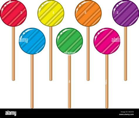 Vector Collection Of Colorful Lollipop Candy Balls Stock Vector Image