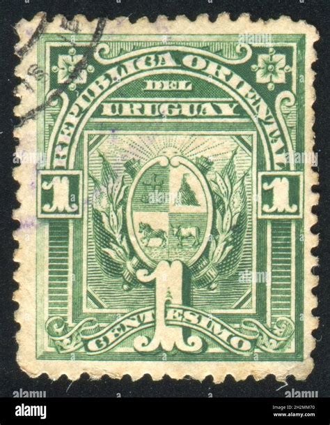 Uruguay Circa Stamp Printed By Uruguay Shows Coat Of Arms