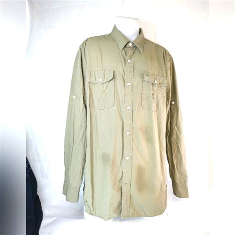 Vintage Timberland Mens Military Green Button Down S Gem