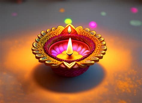 Premium AI Image | Diwali candles burning Greeting postcard for Diwali