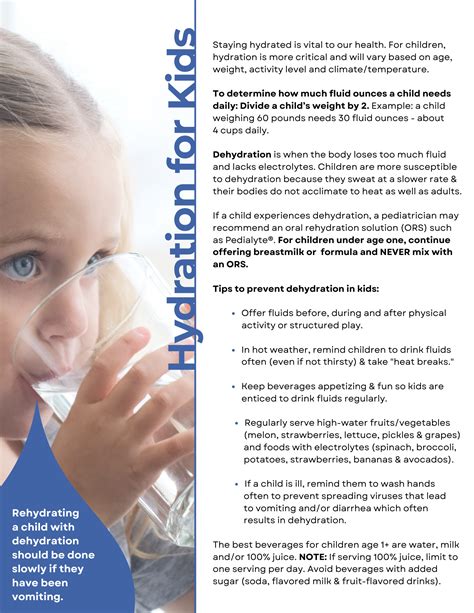 Hydration for Kids Handout | ACD