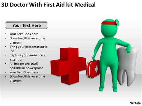 3d Doctor With First Aid Kit Medical Ppt Graphics Icons Powerpoint