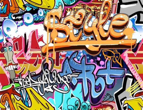 Graffiti wall design vector material 03 free download