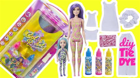 Barbie Color Reveal Diy Tie Dye Fashion Maker With Dolls Youtube