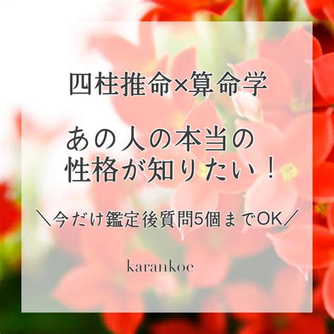 あの人の本当性格を占います 四柱推命×算命学であの人の本当の性格を覗き見！ 恋愛 ココナラ